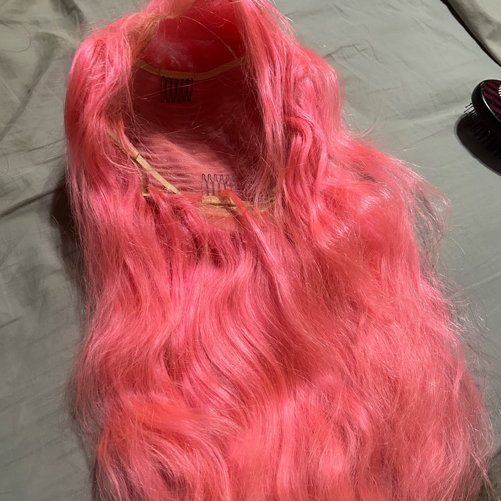 Hot pink wig